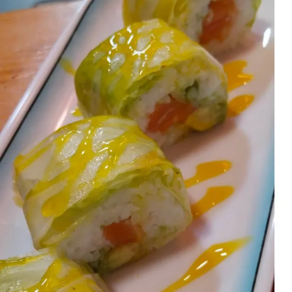 Cristal con salsa mango